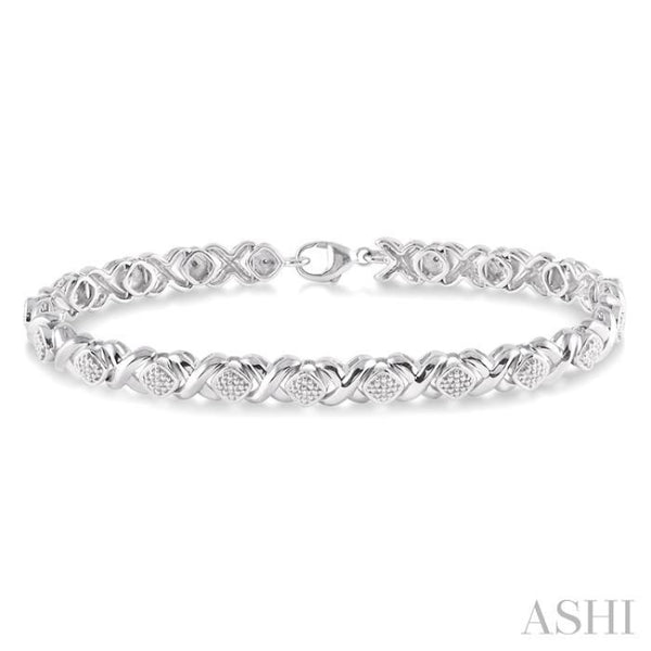 1/10 ctw 'X' and SQ Single Cut Diamond Bracelet in Sterling 1/10 ctw 'X' and SQ Single Cut Diamond Bracelet in Sterling