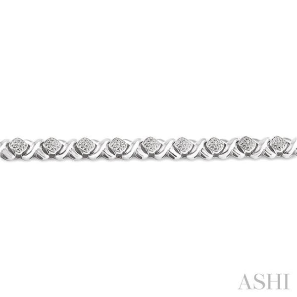 1/10 ctw 'X' and SQ Single Cut Diamond Bracelet in Sterling 1/10 ctw 'X' and SQ Single Cut Diamond Bracelet in Sterling