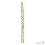 10 ctw Inside-Out Round Cut Diamond 2-Inch Hoop Earrings in 14K Yellow Gold