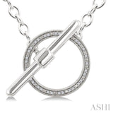 1/10 Ctw Circle Toggle Round Cut Diamond Fashion Necklace in Sterling Silver