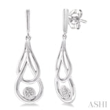 1/50 Ctw Round Cut Diamond Fashion Earrings in Sterling Silver
