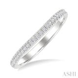 1/6 Ctw Center Dip Round Cut Diamond Wedding Band in 14K White Gold