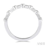 1/10 Ctw Bezel Set Round Cut Diamond Stackable Wedding Band in 14K White Gold