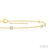 1/2 Ctw Emerald Cut Diamond Station Bracelet in 14K Yellow Gold