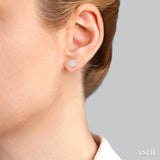 1/3 Ctw Lovebright Round Cut Diamond Bezel Stud Earring in 14K Yellow and White Gold