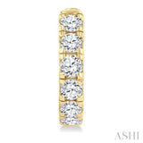 3 Ctw Round Cut Diamond Hoop Earrings in 14K Yellow gold