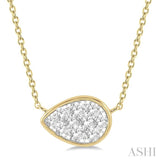 1/3 Ctw Pear Shape Lovebright Diamond Pendant With Chain in 14K Yellow and White Gold