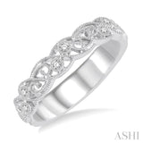 1/10 ctw Round Cut Diamond Stack Band in 14K White Gold