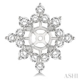 1 1/2 Ctw Lattice Round Cut Diamond Earrings Jacket in 14K White Gold