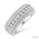 1 1/4 Ctw 5-Row Round Cut Diamond Fashion Band in 14K White Gold