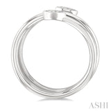 1/5 Ctw Split Double Coil Bezel Set Marquise Cut Diamond Open Fashion Ring in 14K White Gold