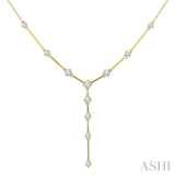 1 Ctw Round Cut Diamond Y-Shape Bar Link Fashion Necklace in 14K Yellow Gold