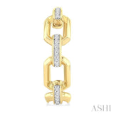 1/10 Ctw Bold Open Window Octagonal Shaped Round Cut Diamond Fashion Hoop Earring in 10K Yellow Gold