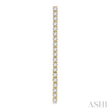 2 Ctw Single Line Drop Round Cut Diamond Tennis Earring in 14K Yellow Gold