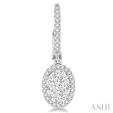 1 Ctw Oval Shape Diamond Lovebright Earrings in 14K White Gold