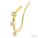 1/8 Ctw Round Cut Diamond Fashion Ear Climbers in 10K Yellow Gold