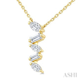 1/3 Ctw Zig-Zag Mixed Cut Diamond Fashion Pendant With Chain in 10K Yellow Gold
