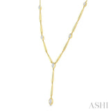 1 Ctw Marquise Cut Diamond Teardrop Bar Necklace in 14K Yellow Gold