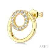1/6 Ctw Nested Round Frame Round Cut Diamond Fashion Drop Earrings in 10K Yellow Gold