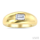 1/2 Ctw East-West Set Octagon Cut Diamond Solitaire Fashion Ring in 14K Yellow Gold