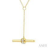 1/10 Ctw Round Cut Diamond T-Bar Fashion Necklace in 10K Yellow Gold