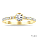 1/2 Ctw Luna Bezel Bezel Set Round Cut Diamond Ring in 14K Yellow Gold