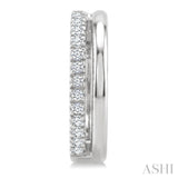 1/10 Ctw Petite Round Cut Diamond Fashion Huggie Earrings in 10K White Gold