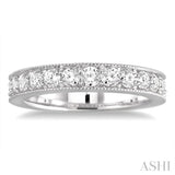 1 Ctw Round Cut Diamond Wedding Band in 14K White Gold