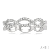 1/5 Ctw Twisted Round Cut Diamond Infinity Fashion Band in 14K White Gold