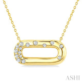 1/5 Ctw Round Cut Diamond  Paperclip Aeris Gold Mosaic Pendant With Chain in 10K Yellow Gold