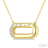 1/5 Ctw Round Cut Diamond  Paperclip Aeris Gold Mosaic Pendant With Chain in 10K Yellow Gold