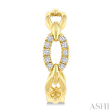 1/5 Ctw Round Cut Diamond Open Link Fashion Half hoop Earrings in 14K Yellow Gold