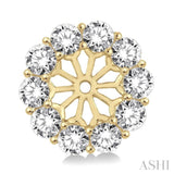 1 1/2 Ctw Round Cut Diamond Earrings Jacket in 14K Yellow Gold