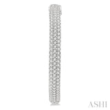 1 Ctw Close Knit Round Cut Diamond Hoop Earring in 14K White Gold