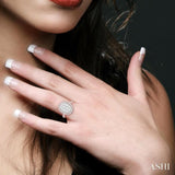 2 Ctw Oval Shape Diamond Lovebright Ring in 14K Rose and White Gold