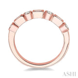 3/8 Ctw Round and Baguette Diamond Wedding Band in 14K Rose Gold
