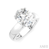 1/10 Ctw Oval Shape Round Cut Diamond Semi-Mount Engagement Ring in 14K White Gold