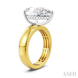1/6 Ctw Pear Shape Round Cut Diamond Semi-Mount Engagement Ring in 14K Yellow and White Gold