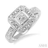 1/20 Ctw Round Cut Diamond Ring in Sterling Silver