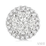3/4 Ctw Lovebright Round Cut Diamond Earrings in 14K White Gold