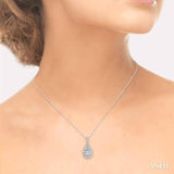 1/8 Ctw Lattice Pear Shape Round Cut Diamond Pendant in 10K White Gold