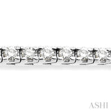 3 Ctw Square Shape Round Cut Diamond Tennis Bracelet in 14K White Gold