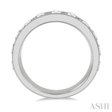 2 Ctw Channel Set 11 Stone Round Cut Diamond Wedding Band in 14K White Gold
