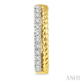 1/4 ctw Rope Bead & Round Cut Diamond Hoop Earrings in 14K Yellow Gold