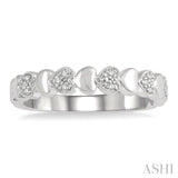 1/20 ctw Mini Hearts Round Cut Diamond Fashion Ring in Sterling Silver