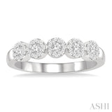 1/3 Ctw 5-Stone Lovebright Round Cut Diamond Band in 14K White Gold