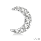1/10 Ctw Crescent Moon Round Cut Diamond Petite Fashion Earring in 10K White Gold