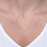 1/20 Ctw Initial 'G' Round Cut Diamond Pendant With Chain in 14K White Gold