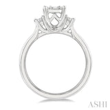 1/2 Ctw Fusion Baguette and Round Cut Diamond Engagement Ring in 14K White Gold