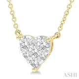 1/2 Ctw Lovebright Diamond Heart Pendant With Chain in 14K Yellow and White Gold
